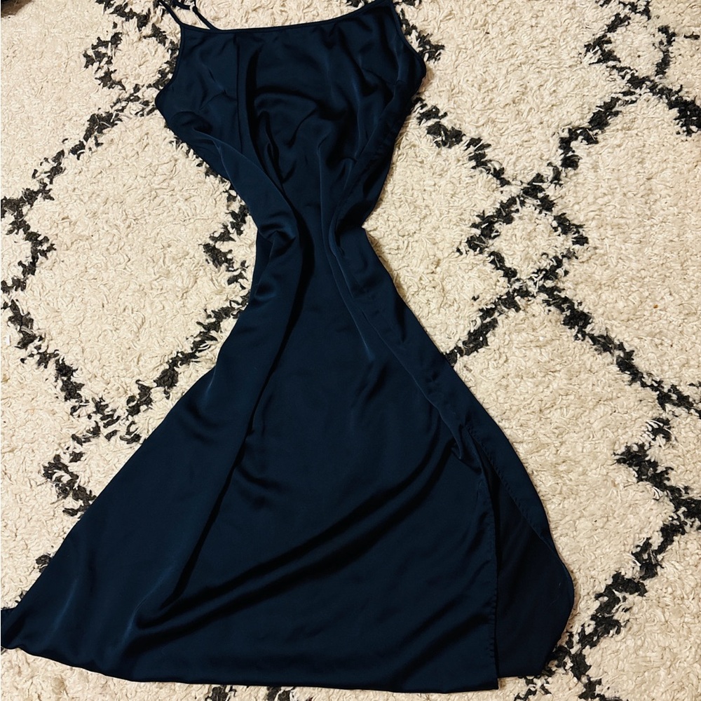J. Crew Navy Slip Maxi Dress